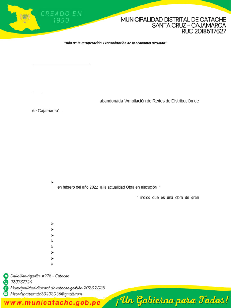 Distrito Catache A Dger (R) | PDF | Perú
