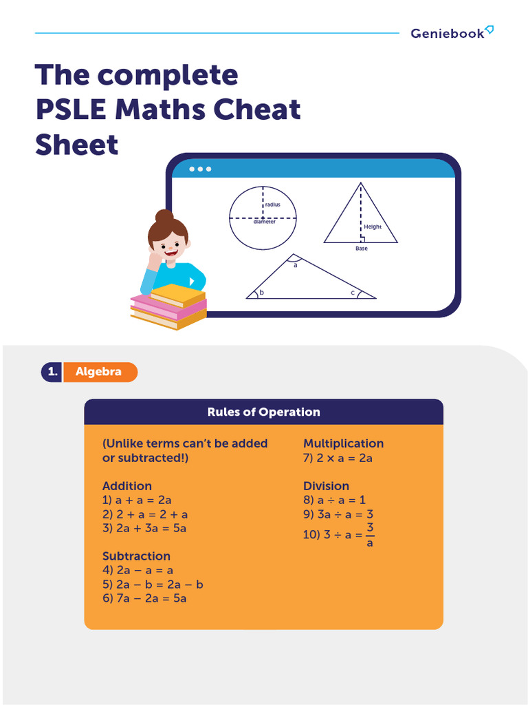 PSLE Maths Cheat Sheet Overview | PDF | Triangle | Length