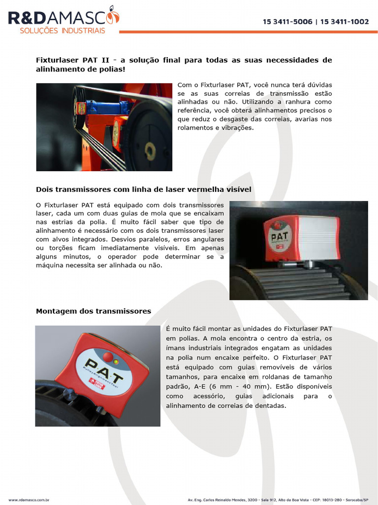 Manual PAT - Alinhamento de polias à laser | PDF | Laser