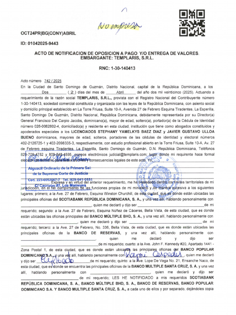 Documentacion de Embargo Liudamila | PDF