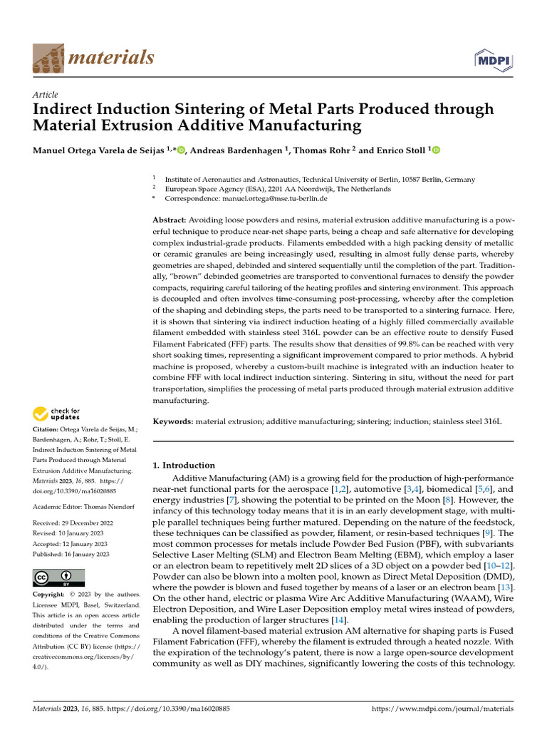 Indirect Induction Sintering of Metal Parts Produc | PDF | Sintering ...