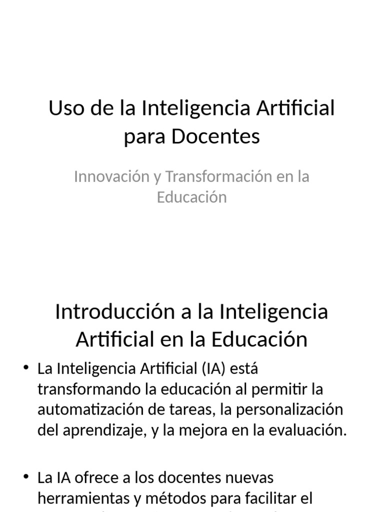 IA en Educación: Beneficios para Docentes | PDF