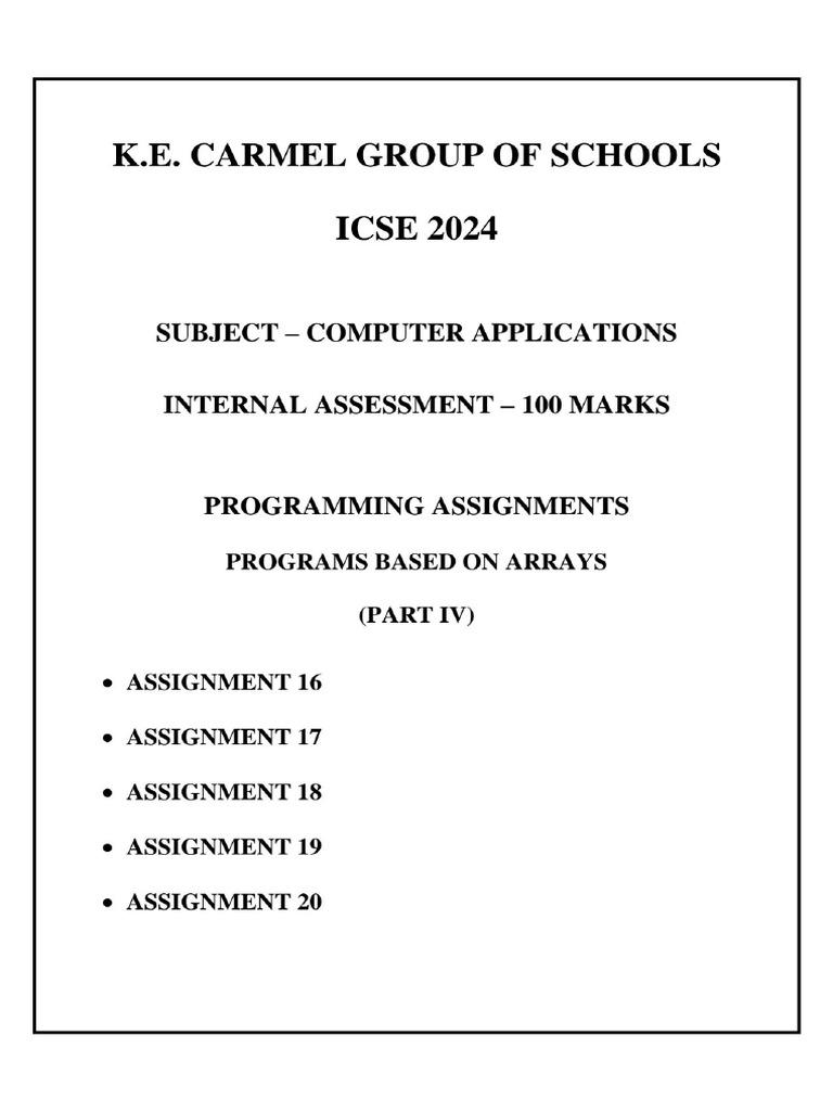 Class X Computer Assignment - Part IV | PDF