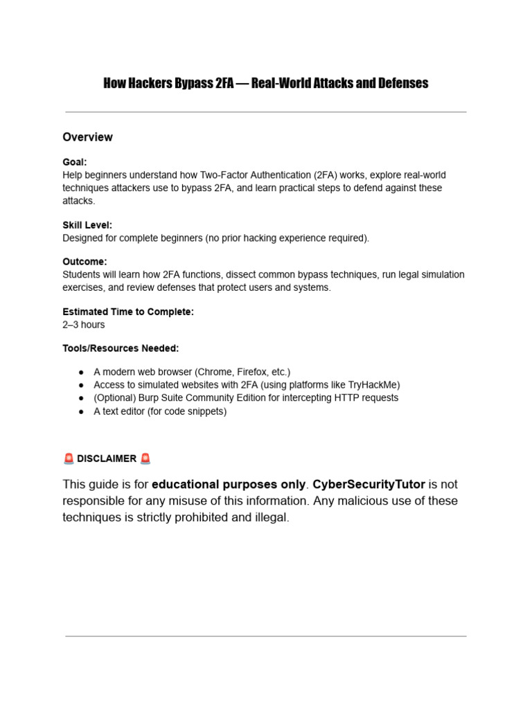 Bypassing 2FA: Techniques and Defenses | PDF | Http Cookie | Password