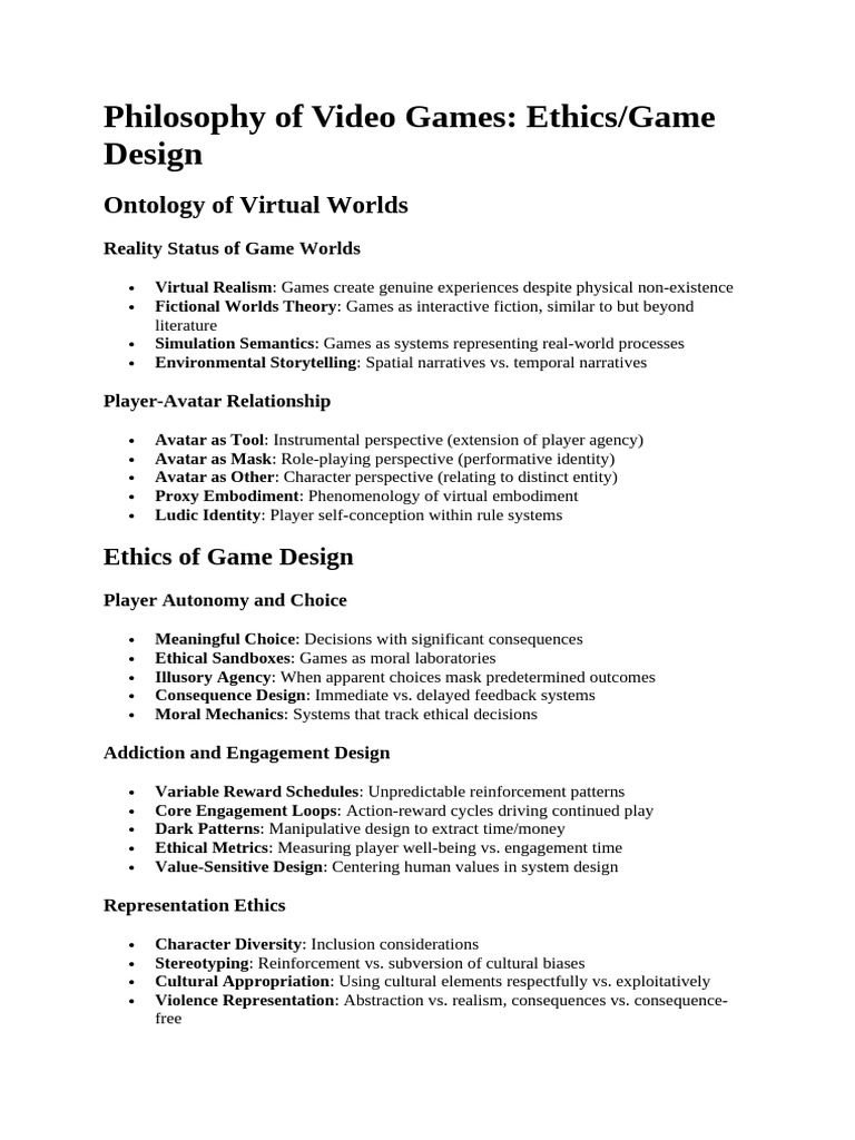 Ethics and Philosophy in Game Design | PDF | Reality
