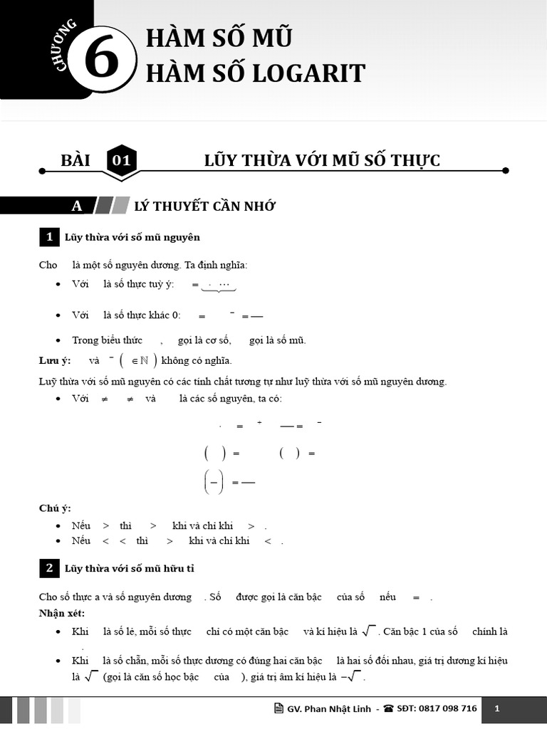 Chuyen de Ham So Mu Va Ham So Logarit Mon Toan 11 Chuong Trinh Moi | PDF