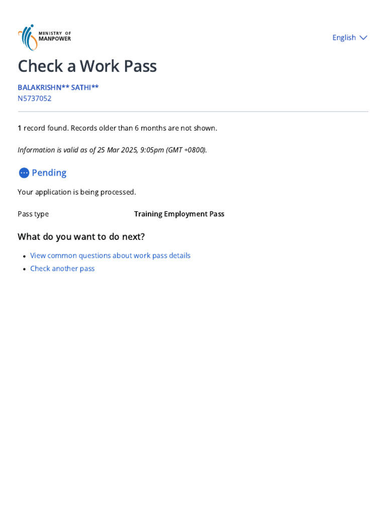 MOM - Check A Work Pass | PDF