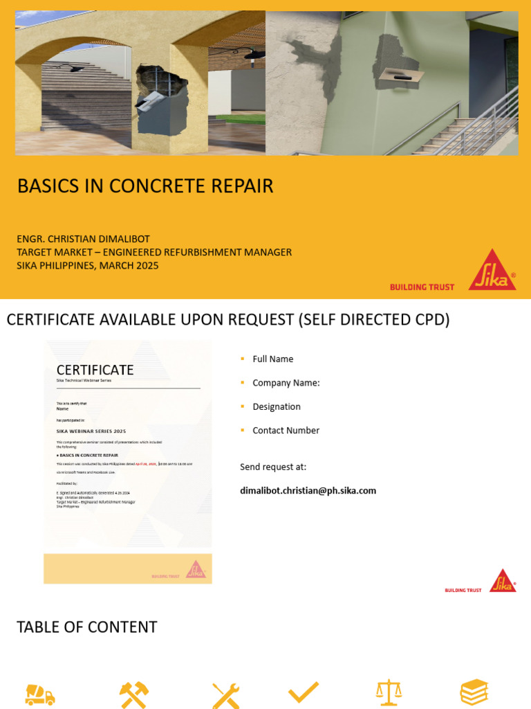 Webinar - Basic in Concrete Repair | PDF | Concrete | Epoxy