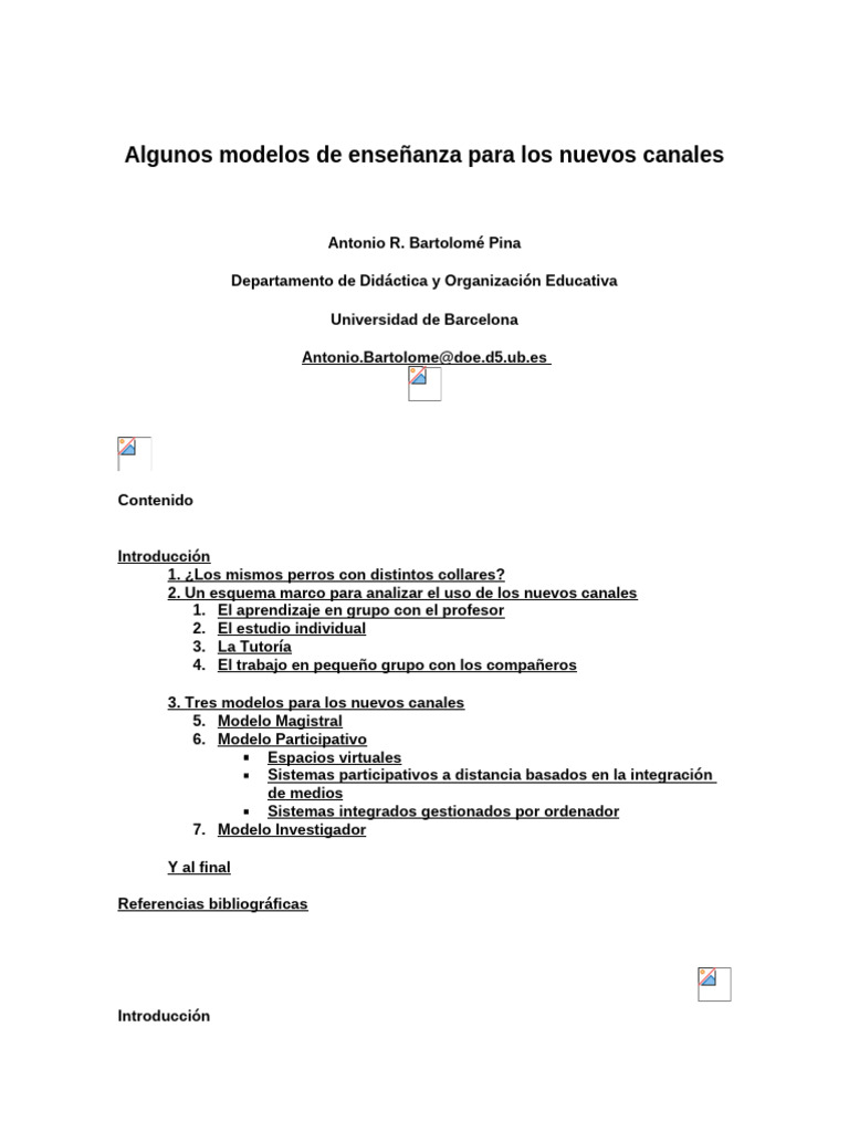 Modelos de Enseñanza y Nuevos Canales | PDF | Maestros | Enseñando