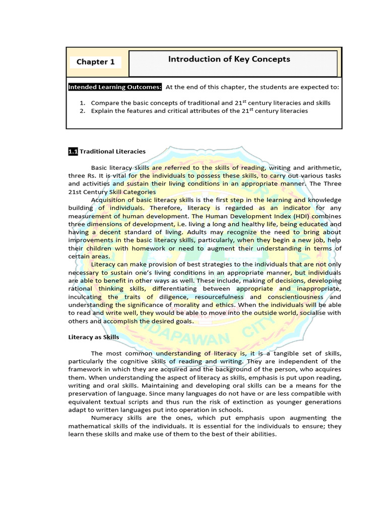 21st Century Literacy Skills Explained | PDF | Literacy | Learning