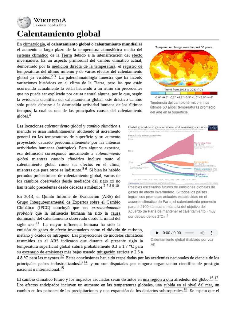 Calentamiento Global | PDF | Cambio climático | Gases de efecto invernadero