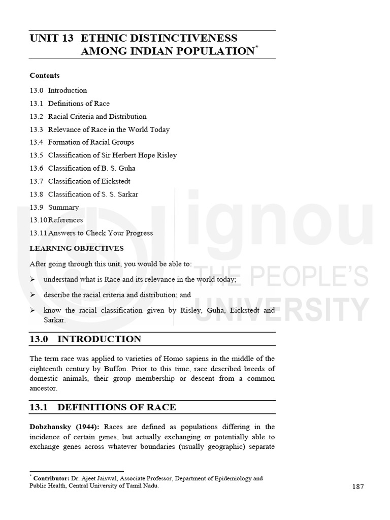 B.S. Guha's Racial Classification in India | PDF | Race (Human ...