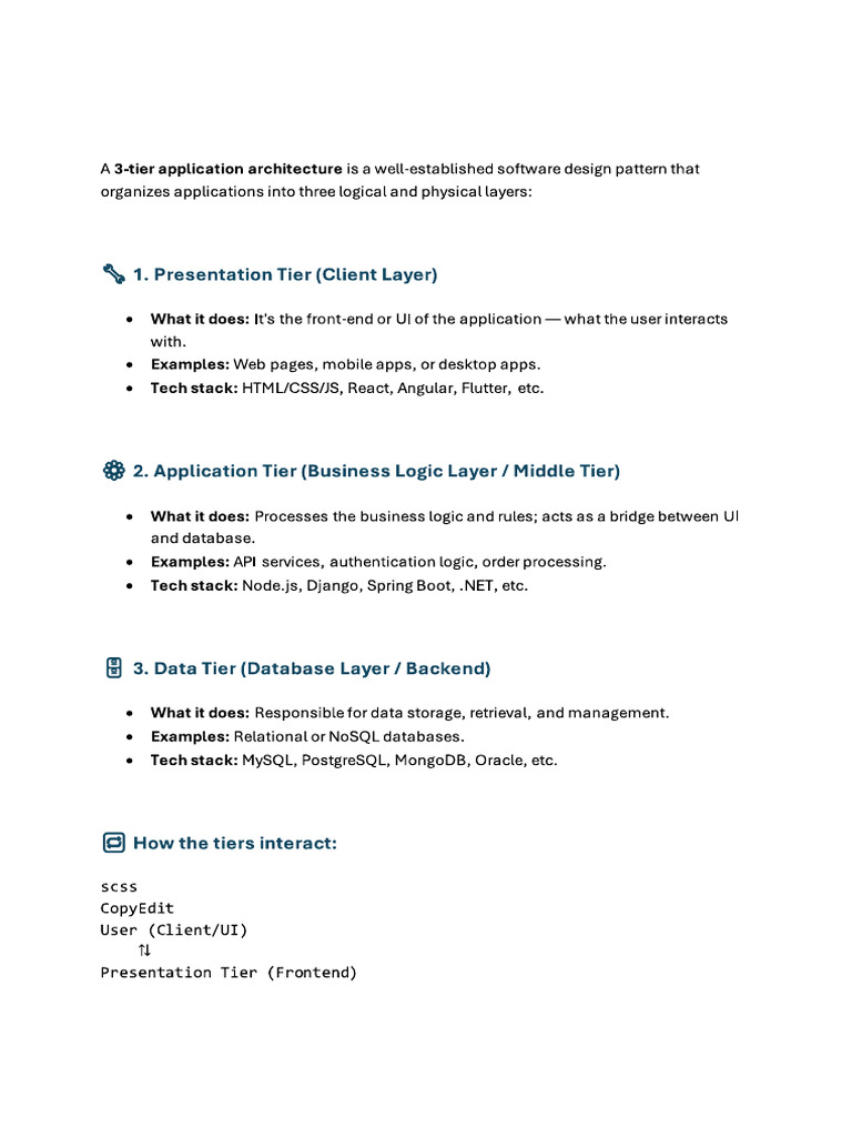 3 Tier Architecture | PDF