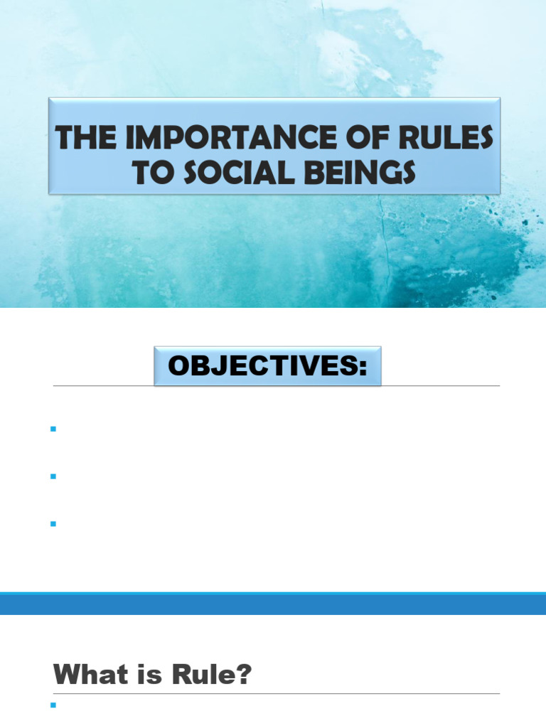 The Importance of Rules To Social Beings | PDF | Profession | Social ...