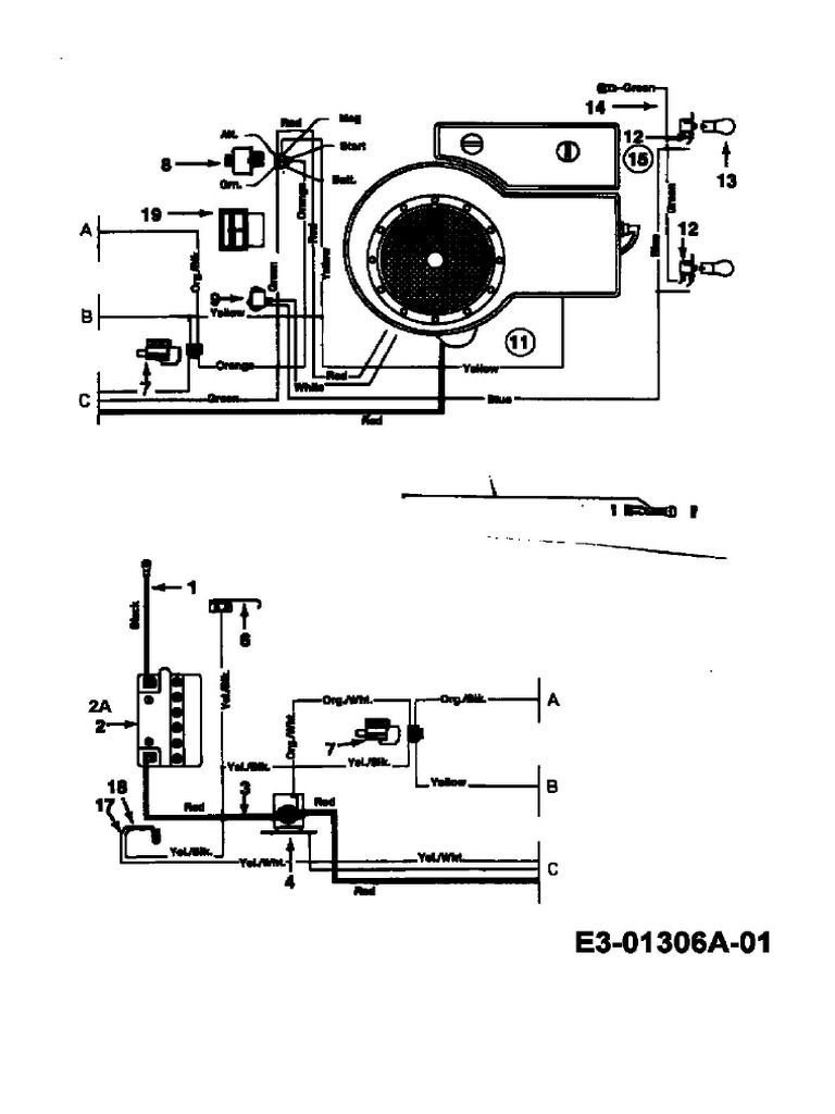 LAWNFLITE 125 81 Wiring Diagram Single Cylinder MTD008011