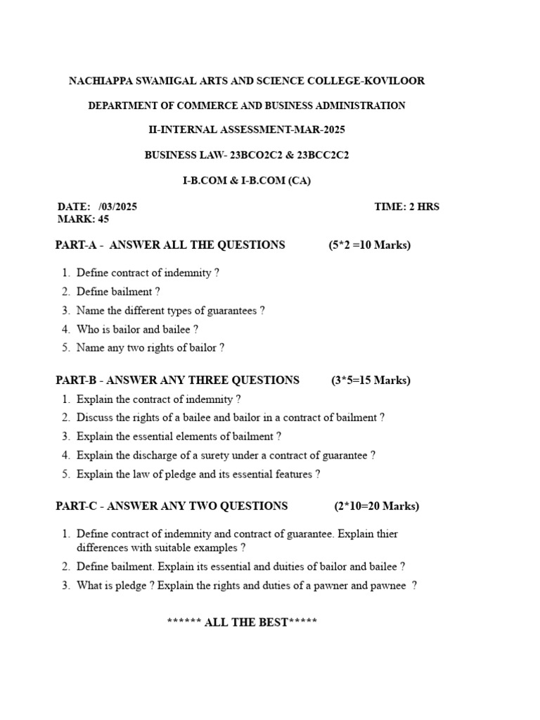 Business Law Test 2 | PDF