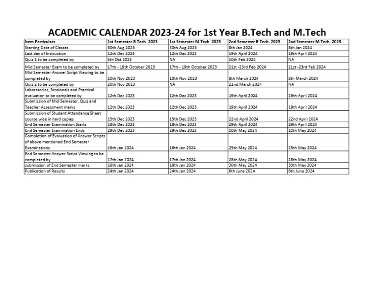 48 - Academic Calendar 23-24 | PDF | Academic Term