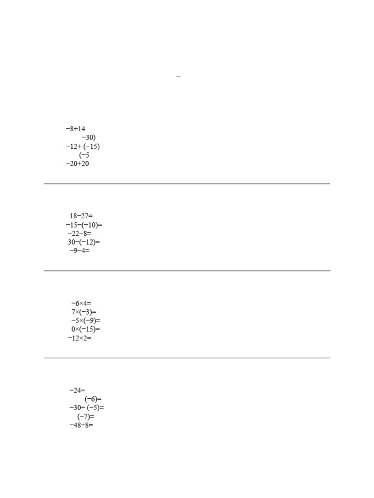 Operations With Integers | PDF