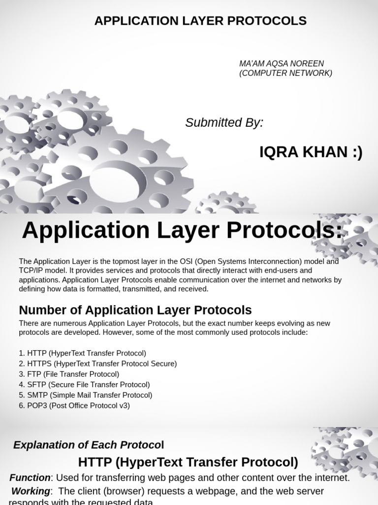 Application Layer Protocols Presented by KHANZADI | PDF | File Transfer ...