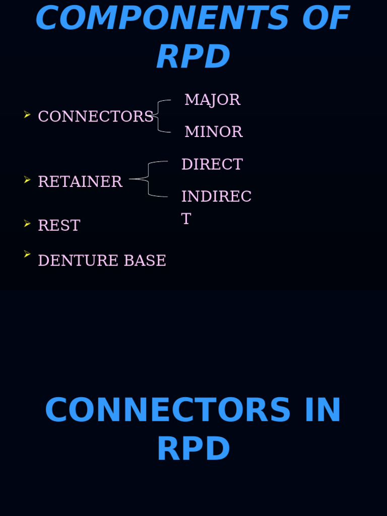 Major Connectors in RPD Design | PDF | Dentures | Dentistry Branches