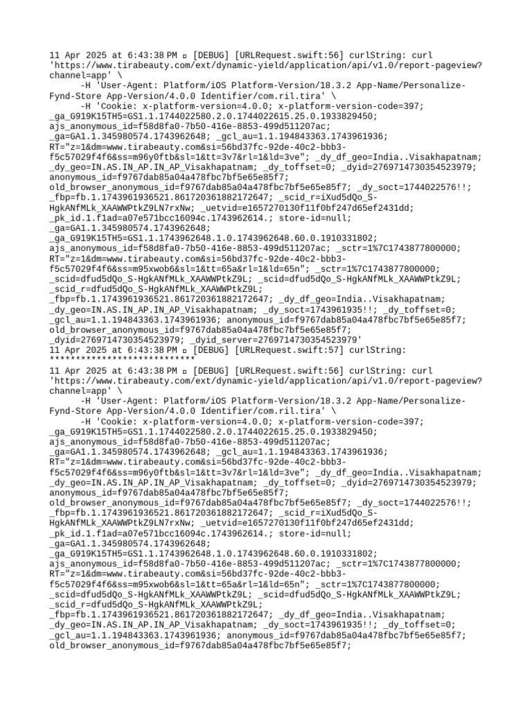 Tira Beauty API Pageview Report | PDF | Software
