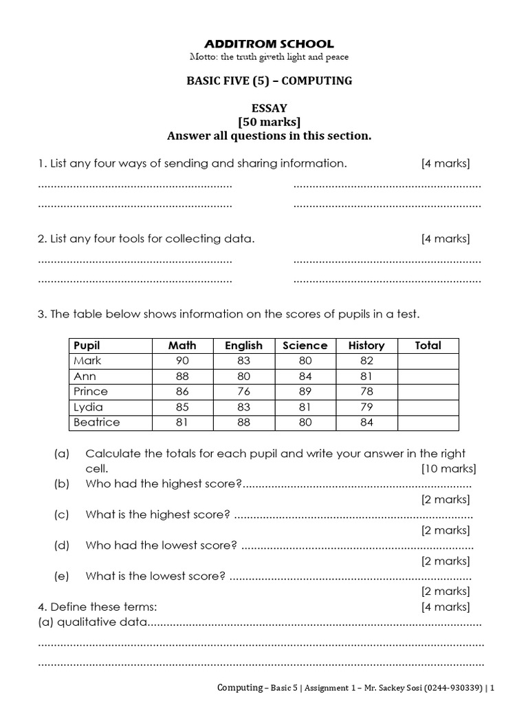 Basic 5 Computing Assignment Guide | PDF | Science | Inquiry