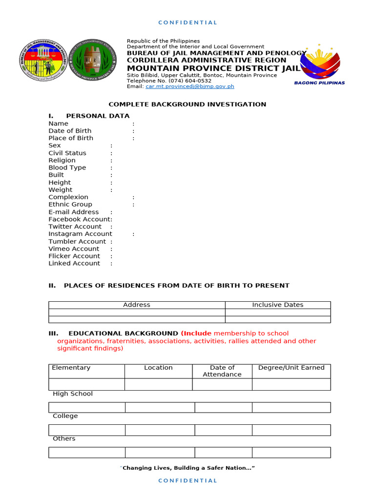 CBI Application Form and Guidelines | PDF