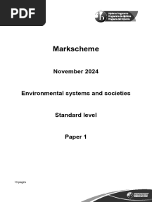N24 Environmental Systems and Societies Paper 1 TZ1 SL Markscheme