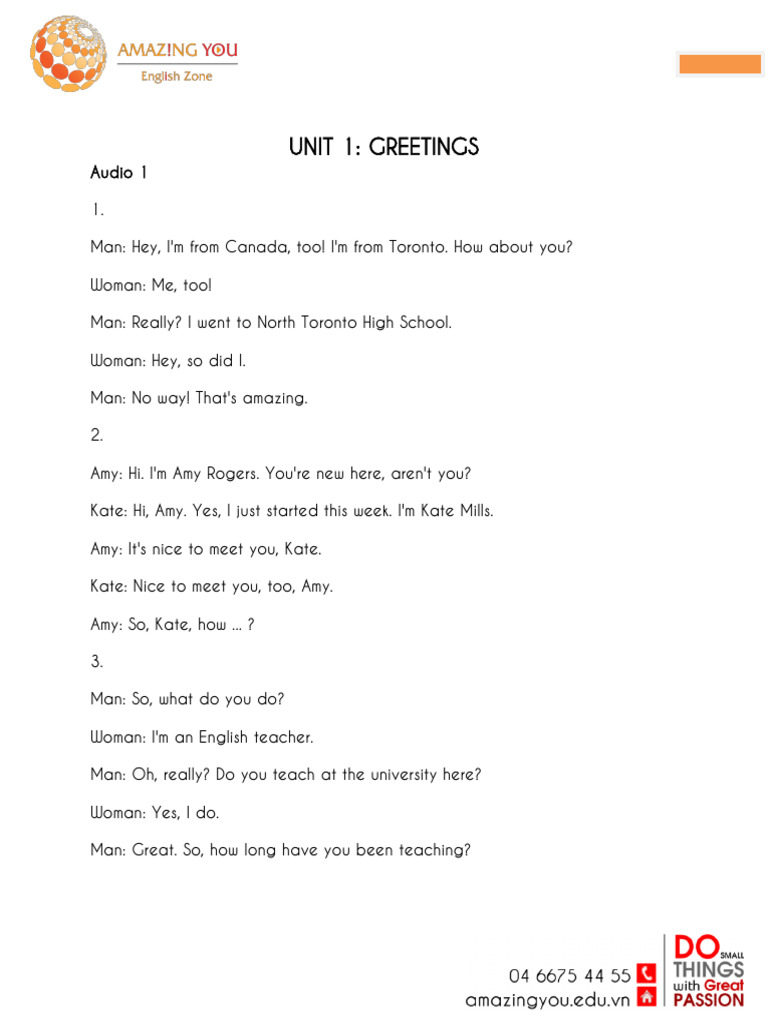 Tapescript Unit 1 Pdf