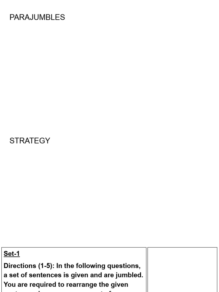 Parajumbles Strategy: Sentence Rearrangement | PDF | Federal Trade ...
