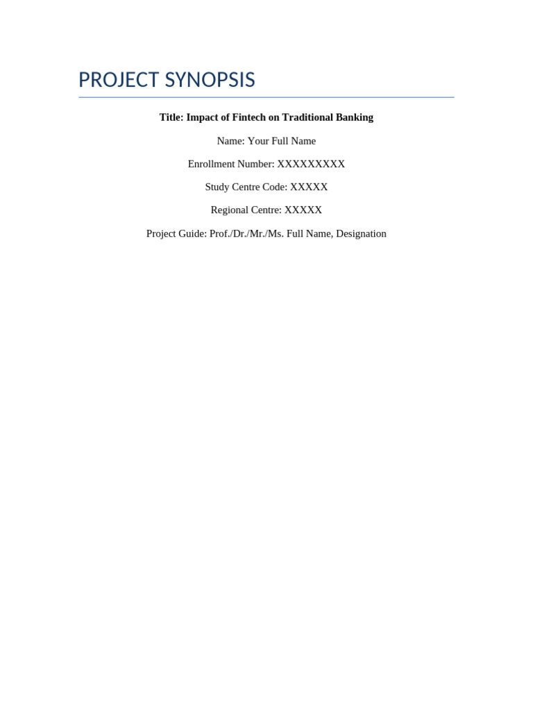 IGNOU Synopsis Template Aakash | PDF | Economies
