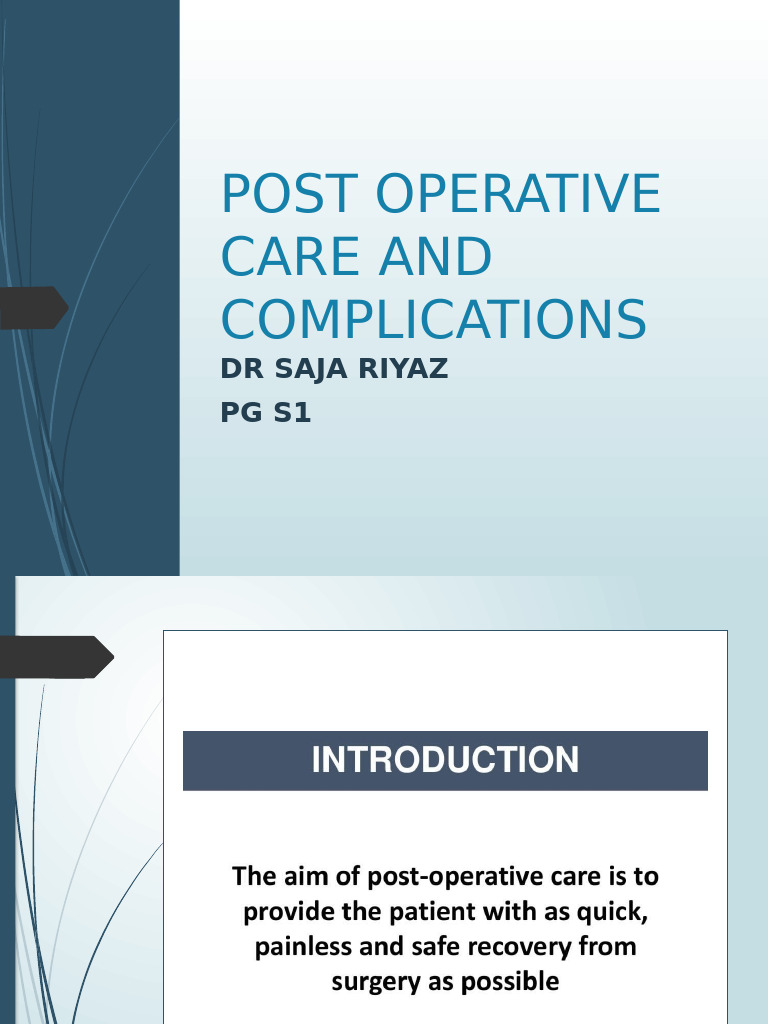 Post-Operative Care & Complications Guide | PDF