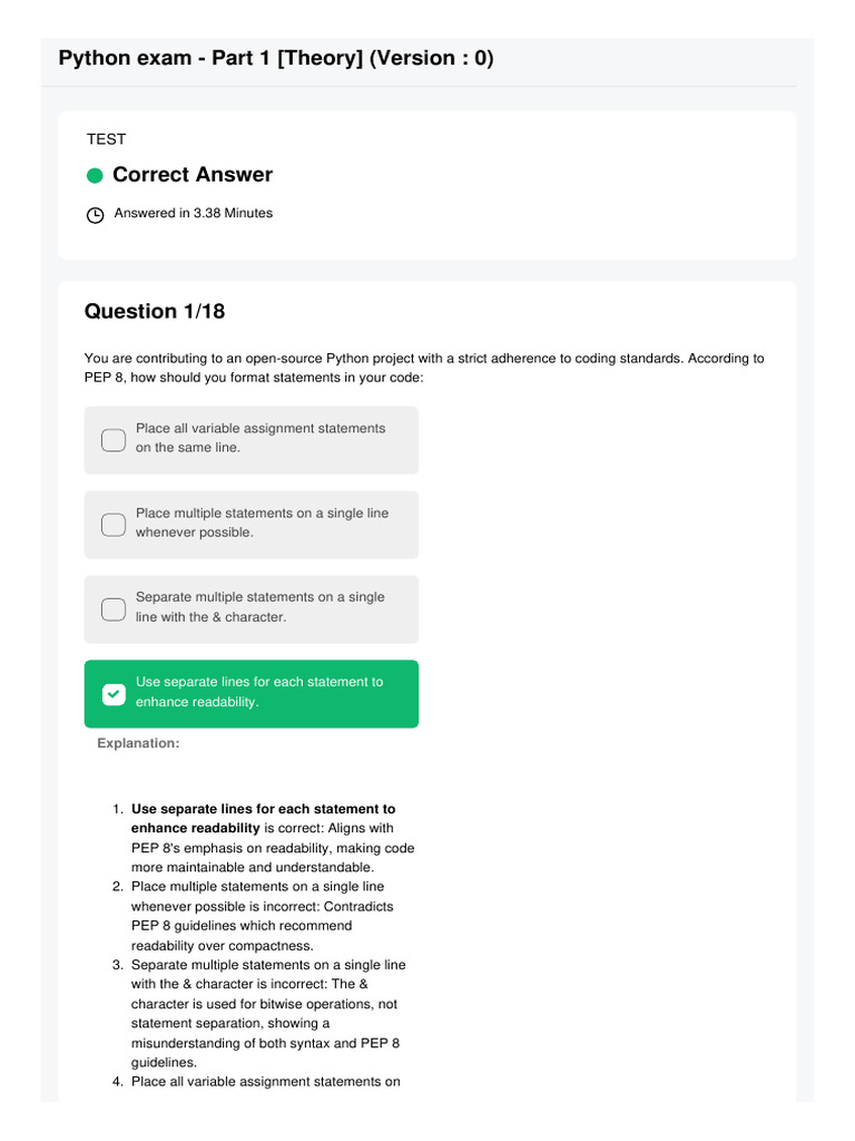 Answer 1731256360 Python Exam - Part 1 Theory 5066 | PDF | Variance ...