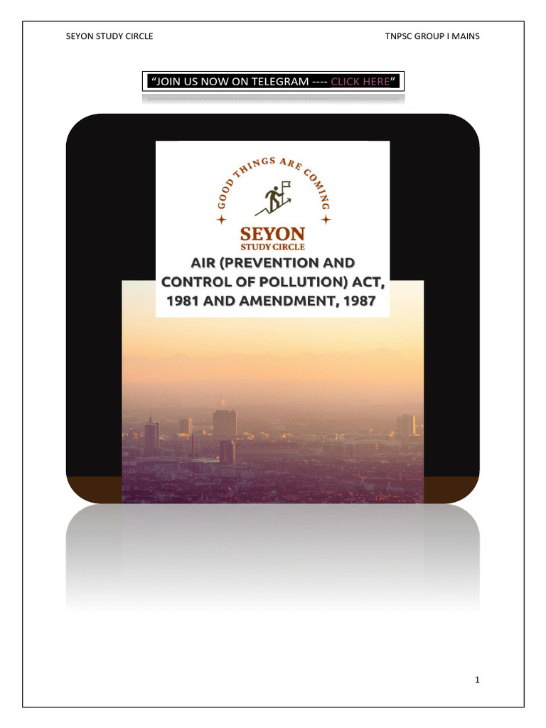 Key Provisions of Air Act 1981 | PDF | Pollution | Air Pollution