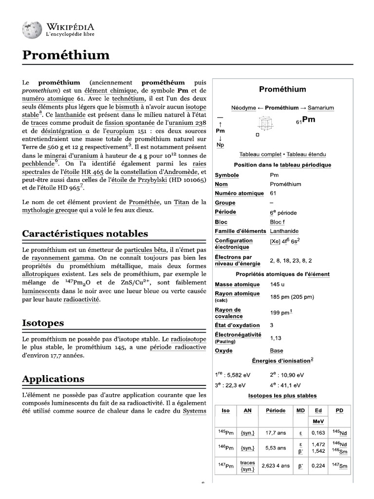 Prométhium | PDF