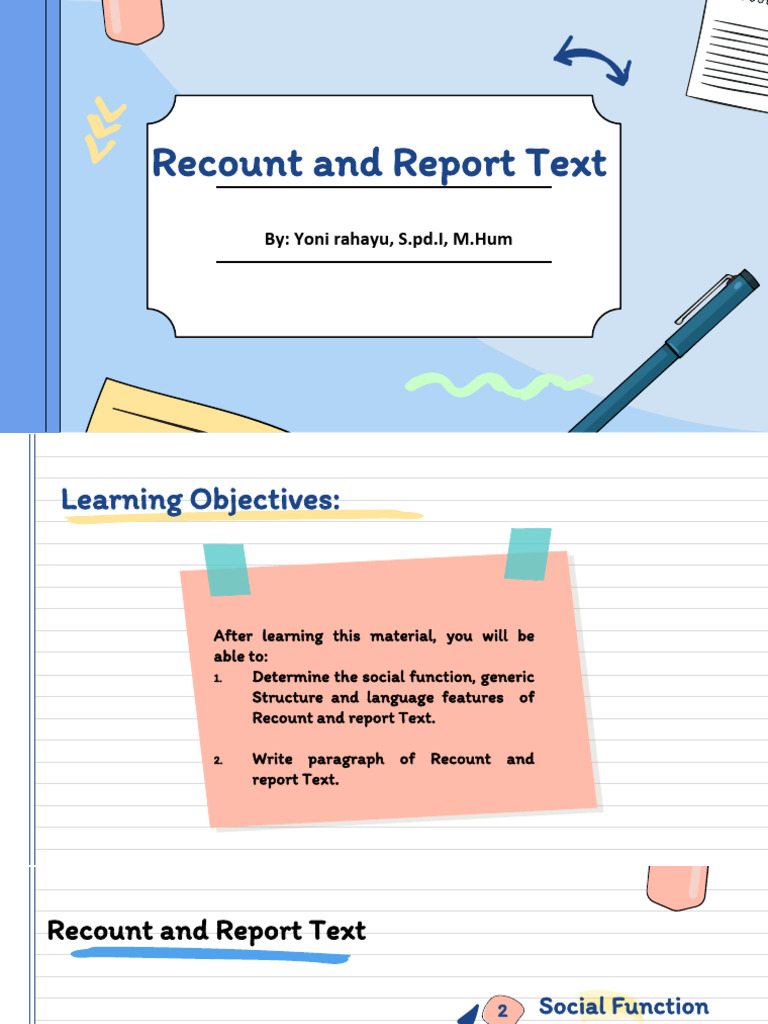 Understanding Recount and Report Texts | PDF | Subject (Grammar ...