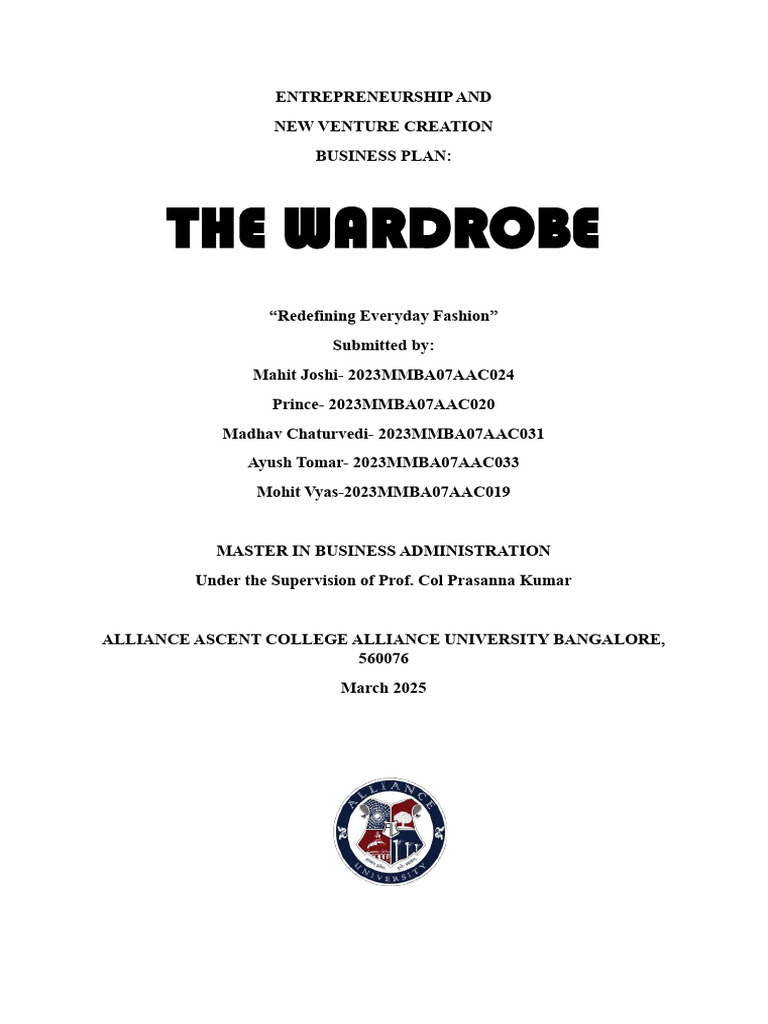 The Wardrobe Final Draft | PDF | Pricing | Brand