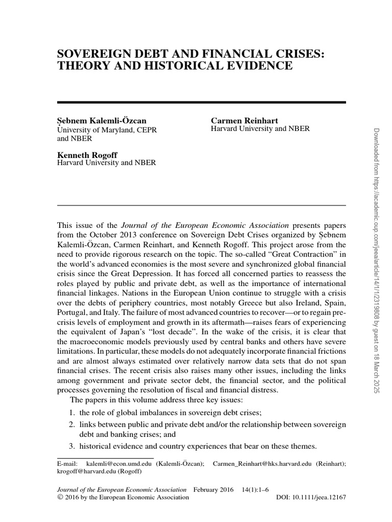 Sovereign Debt Crises: Theory & Evidence | PDF | Financial Crises ...