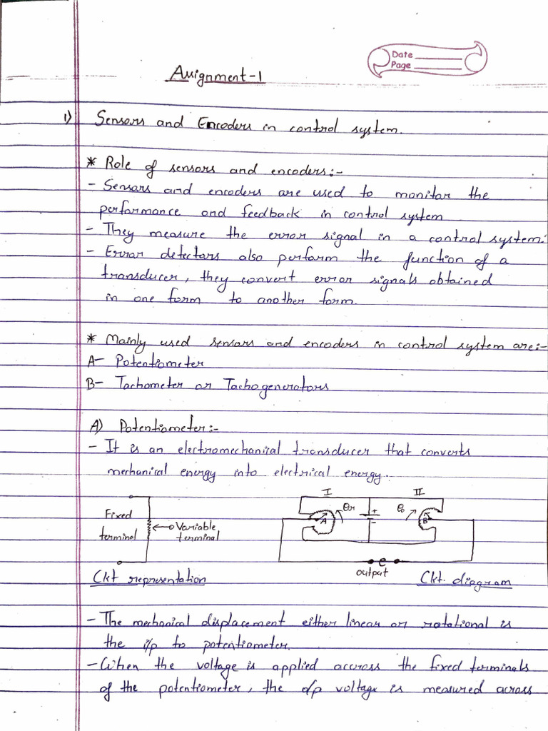 Control System Sem 6 Assignment 1 | PDF