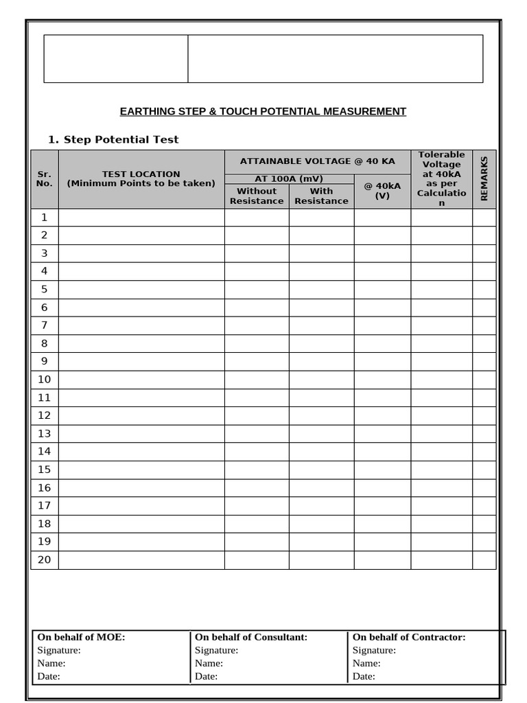 Earthing Step & Touch Potential Testing | PDF | Electricity ...