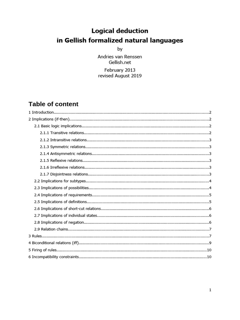 Logical Deduction in Gellish Languages | PDF | Logical Consequence | Logic