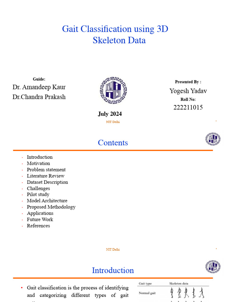 Gait Classification with 3D Skeleton Data | PDF