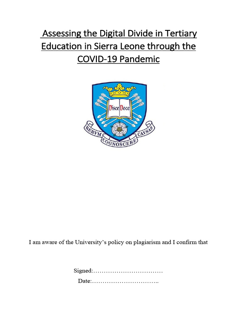 Digital Divide in Sierra Leone Education | PDF | Survey Methodology ...