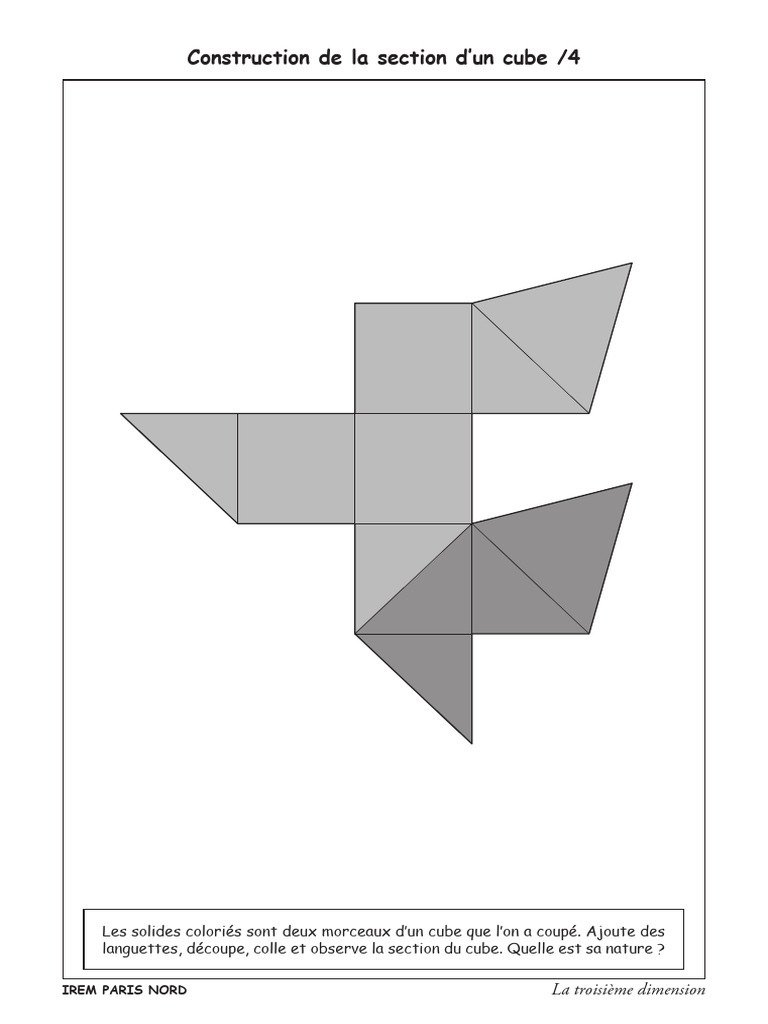 Explorer la section d'un cube en 3D | PDF