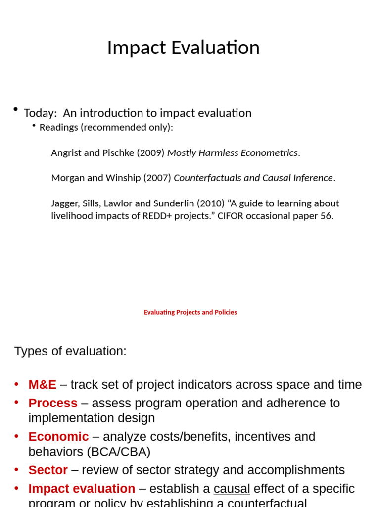 Introduction to Impact Evaluation Methods | PDF | Confounding | Methodology