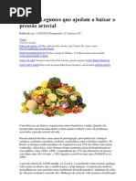 Frutos e Legumes que ajudam a baixar a pressão arterial