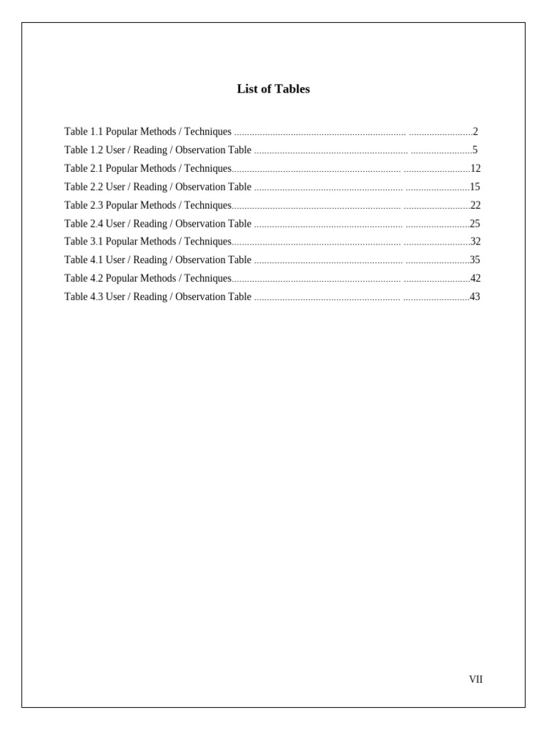 Methods and Observation Tables Overview | PDF