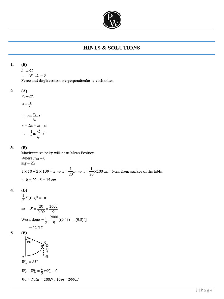 Physics Work and Energy Concepts | PDF | Force | Mechanics
