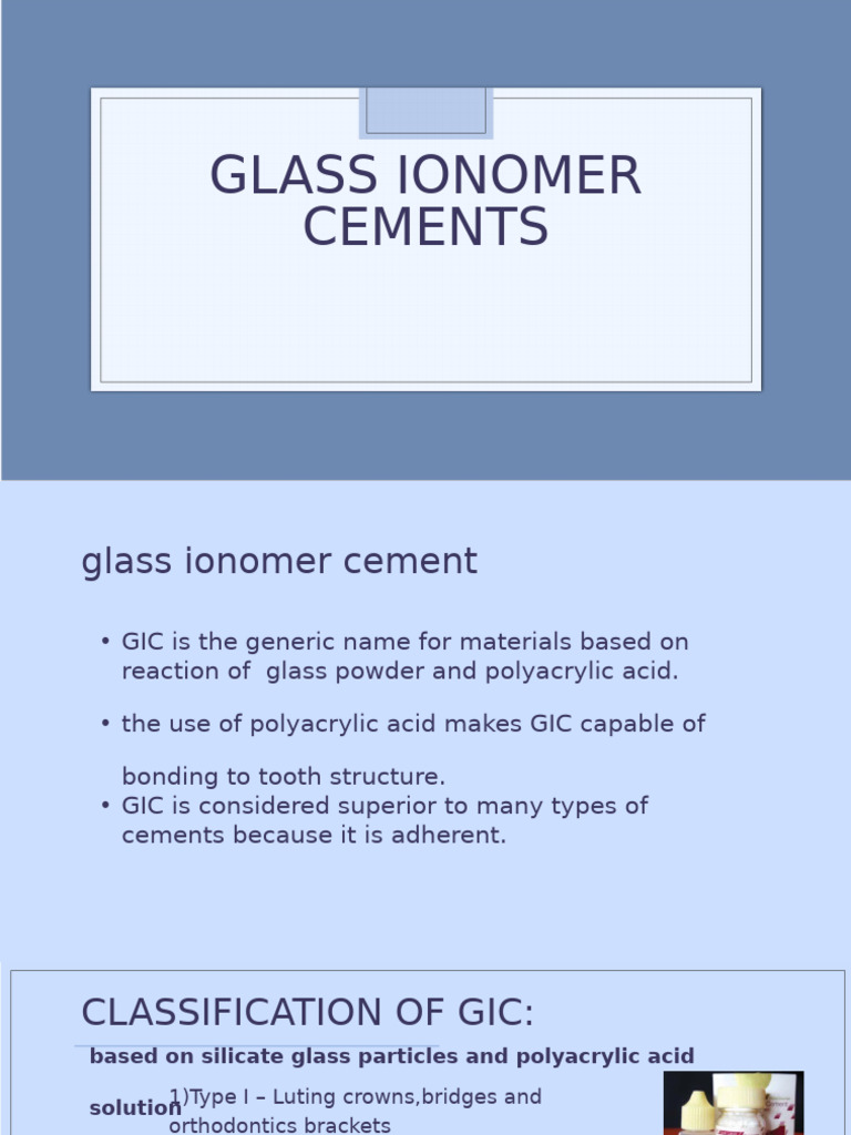 Glass Ionomer Cement Composition Overview | PDF | Dental Composite ...