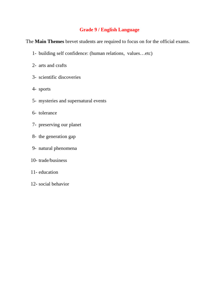Grade 9 English Exam Preparation Guide | PDF | Question | Sentence ...